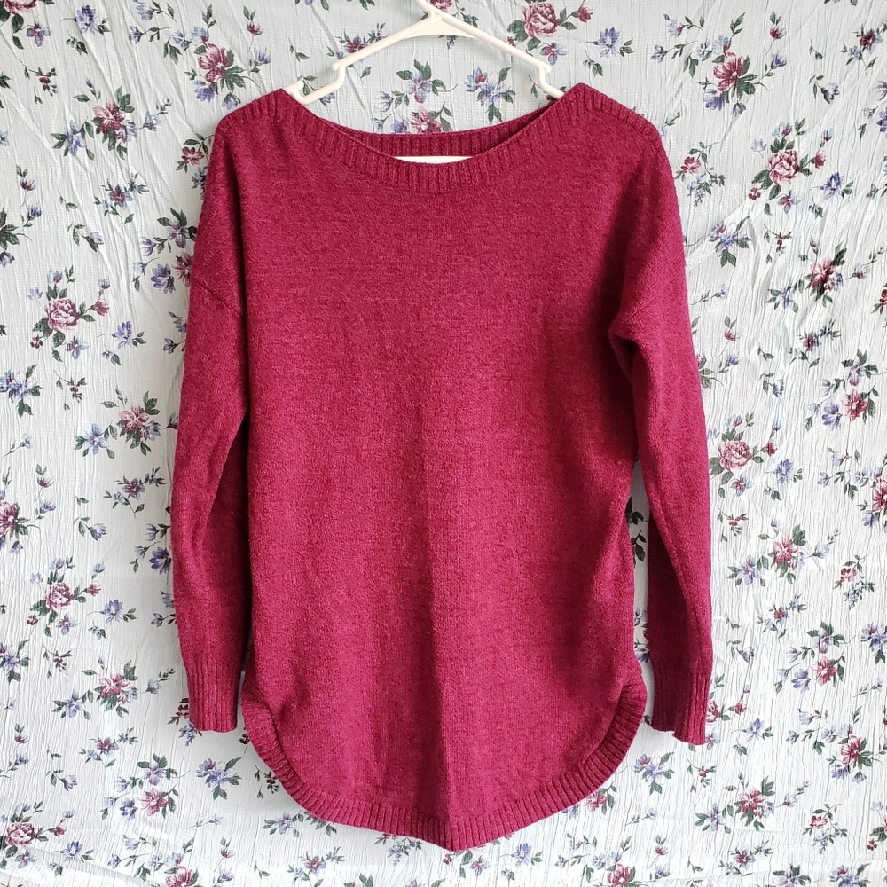 Long boat neck sweater